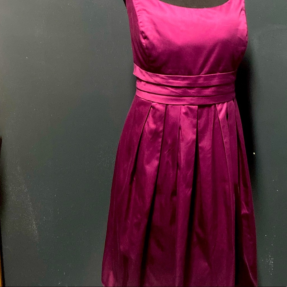 Mini pleated sangria formal dress won once